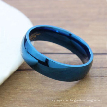 Ladies design blue titanium ring,female ring jewelry